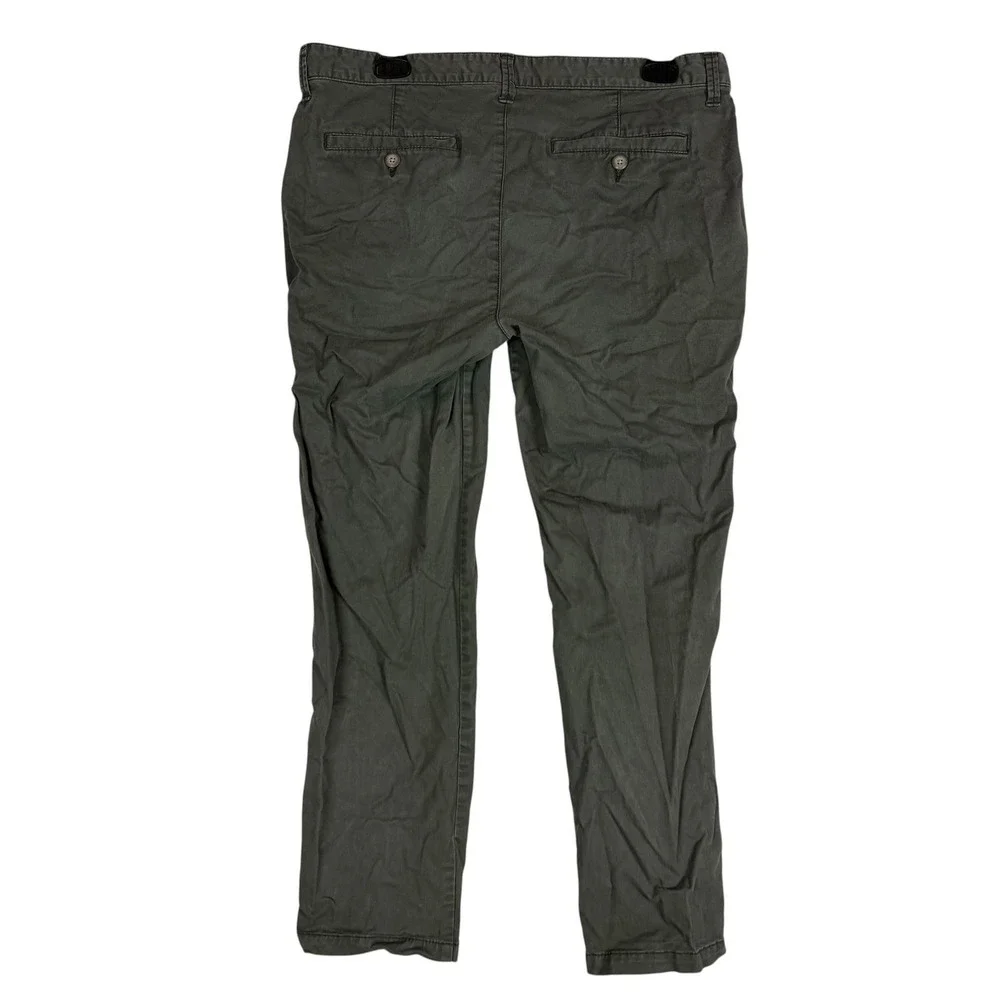 Khakis By Gap Pants Womens 8 Green Girlfriend Khaki Twill Stretch Relaxed Chino